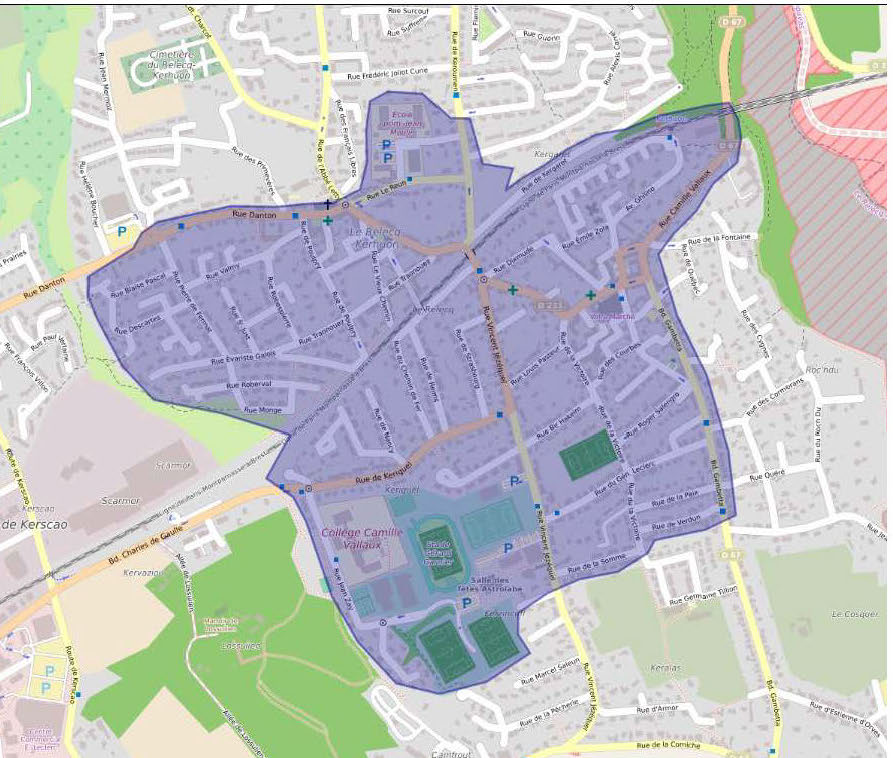 Le périmètre concerné sur la commune 