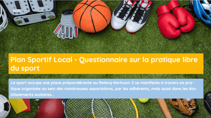 Plan Sportif Local – Questionnaire sur la pratique libre du sport