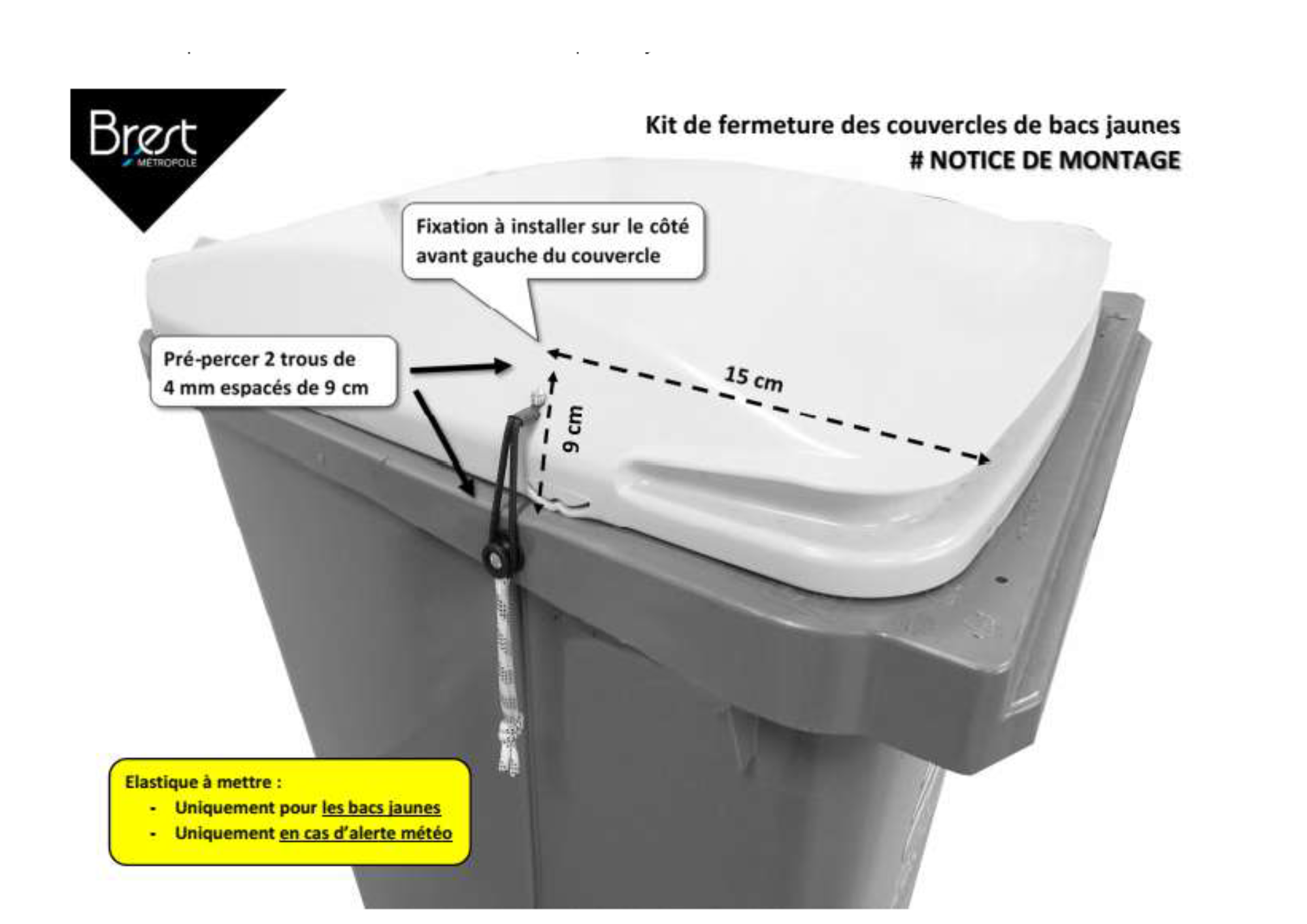Kit de fermeture bac jaune – En libre service